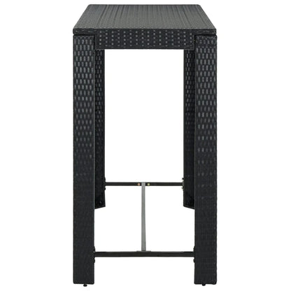 vidaXL Patio Bar Set Outdoor Bistro Set Bar Stool Bistro Table Poly Rattan