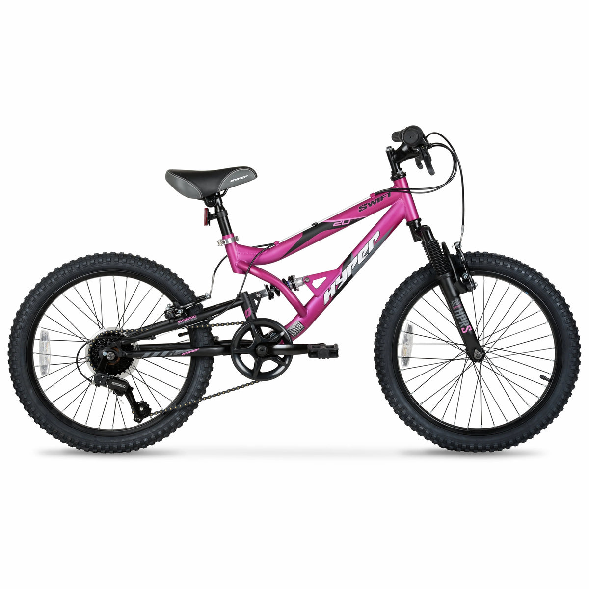 Hyper Bicycles 20" Girl's Swift Mountain Bike for Kids, Magenta