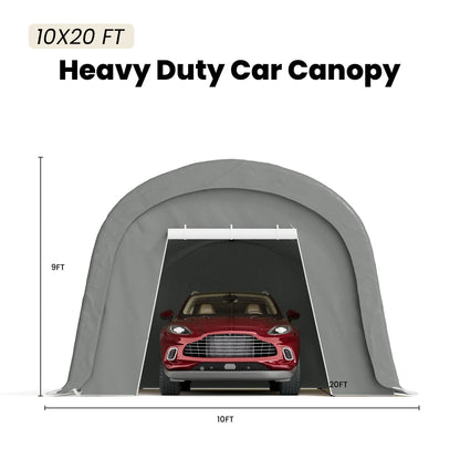 COSIEST 10'x20'Heavy Duty Carport ,Portable Outdoor Canopy Garage with Waterproof PE Roof and Steel Frame