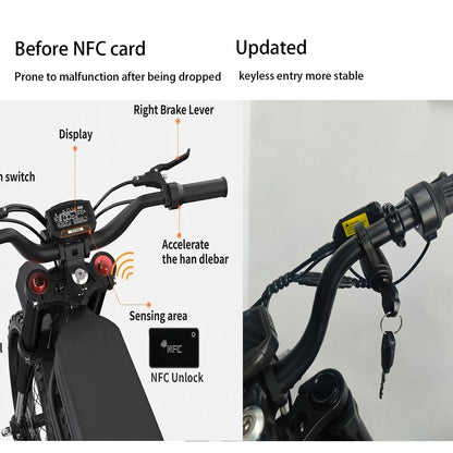 Ridingtimes GT73 Electric Motorbike  2400W 48V 18.2AH*2 Electric BIKE with 25" tires digital screen Carbon Steel,BLACK