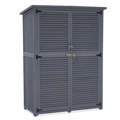 MCombo Outdoor Wood Storage Cabinet, Garden Tool Shed 1900