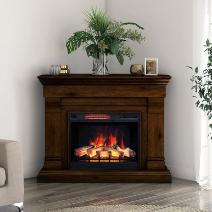 Tresanti Norah 52.9' Mantel with Corner Extension and ClassicFlame Electric Fireplace