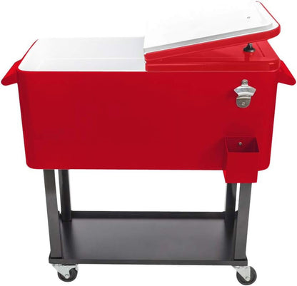 HEYWU 80 Quart Ice Chest Water Cooler with Bottle Opener, Milk White
