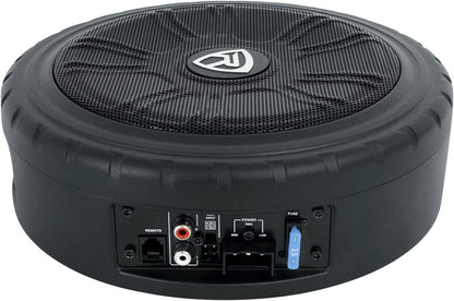 Rockville WHEEL OF BASS 8" Slim Under-Seat Powered Truck/Car Audio Subwoofer Sub