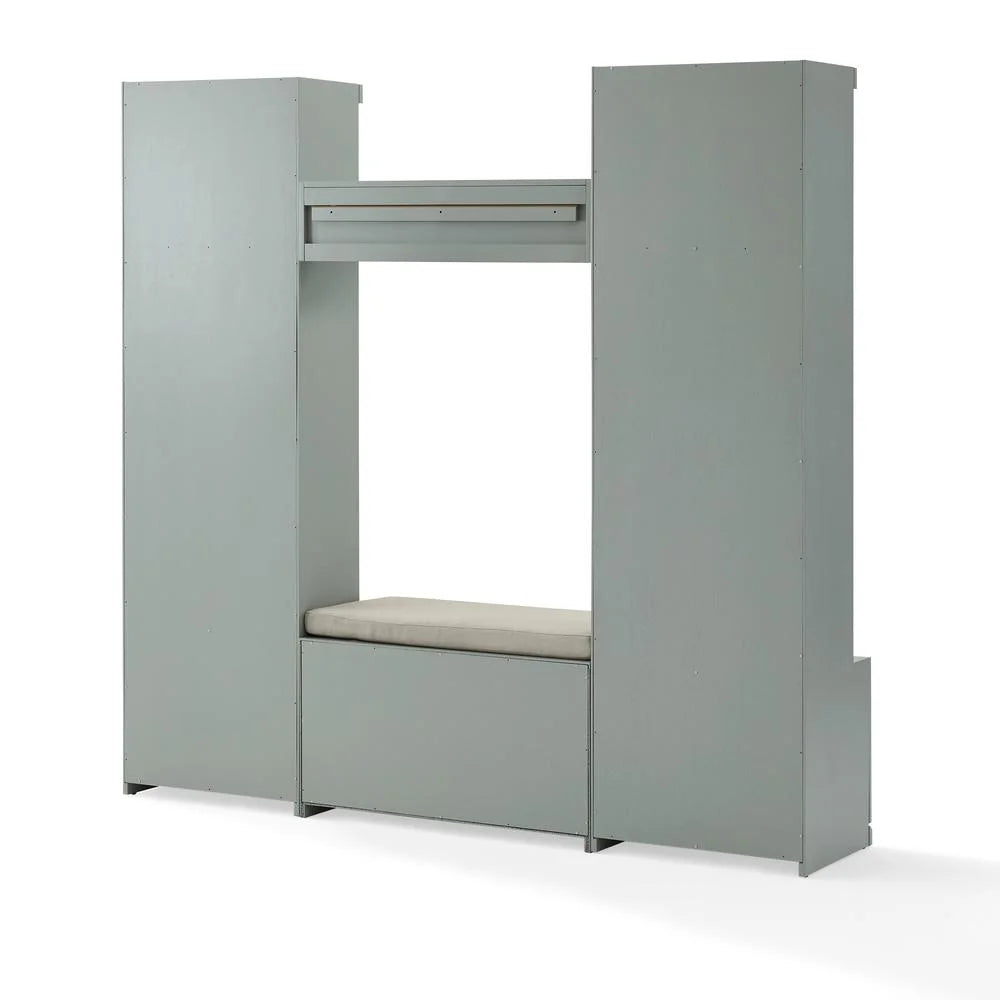 Crosley Furniture Harper 4Pc Entryway Set White - Bench, Shelf, & 2 Hall Trees