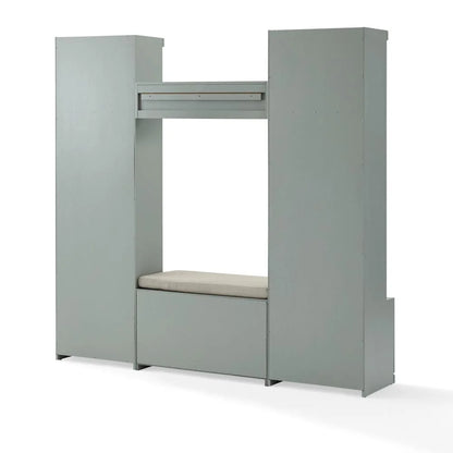 Crosley Furniture Harper 4Pc Entryway Set White - Bench, Shelf, & 2 Hall Trees