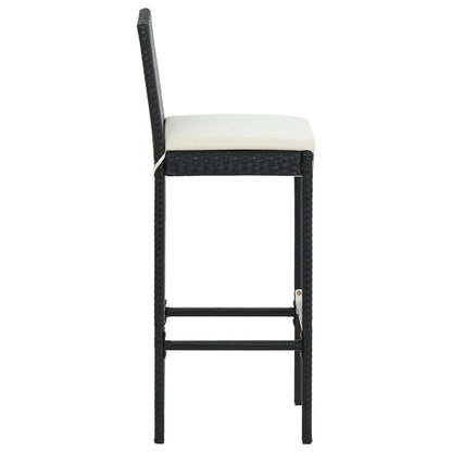 vidaXL Patio Bar Set Outdoor Bistro Set Bar Stool Bistro Table Poly Rattan