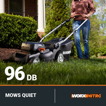 Worx Nitro WG737 40V 16" Cordless Push Lawn Mower with Brushless Motor (Batteries & Charger Included)