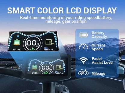 5000w Peak Dual Motor Electric Bike, 26" Fat Tire Shimano 21 Speed 45 MPH Commuter Mtb, 60V 25AH Front Suspension Ebike
