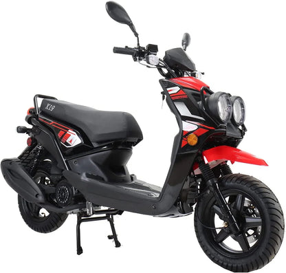 X-Pro Brand New 150cc Gas Moped Motorcycle, 12" Aluminum Wheels Electric/Kick Start Dual Headlights