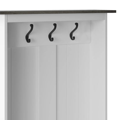Twin Star Home Hall Tree with Storage Bench in White