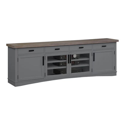 Bowery Hill Americana Wood Modern - Cotton 92" TV Console in White