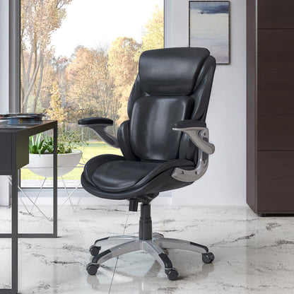 Serta Lumbar Support and Swivel Manager Desk Chair, Black