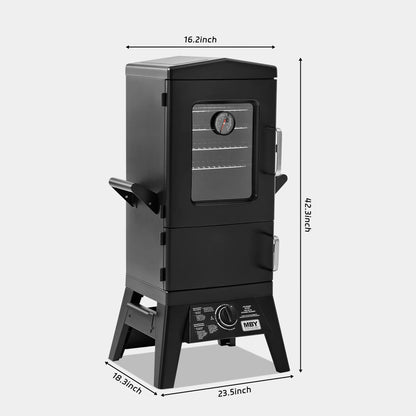 MAISON HUIS Vertical Propane Smoker, Outdoor Gas Smokers Grill with Cover, Black
