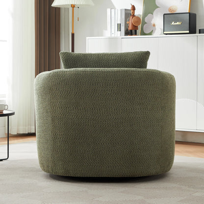 Harper & Bright Designs 360�� Swivel Accent Chair, Barrel Chair Swivel Upholstered Sofa Chair with Cushion for Living Room Office, Beige