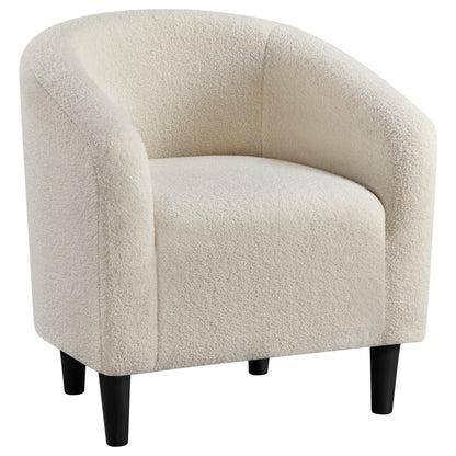 Topeakmart 2pcs Boucle Club Accent Chair for Livingroom, Ivory