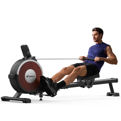 MERACH Magnetic Rowing Machine 350lbs Weight Capacity, 16 Levels of Quiet Resistance, Bluetooth Rowing Machine for Home Workout
