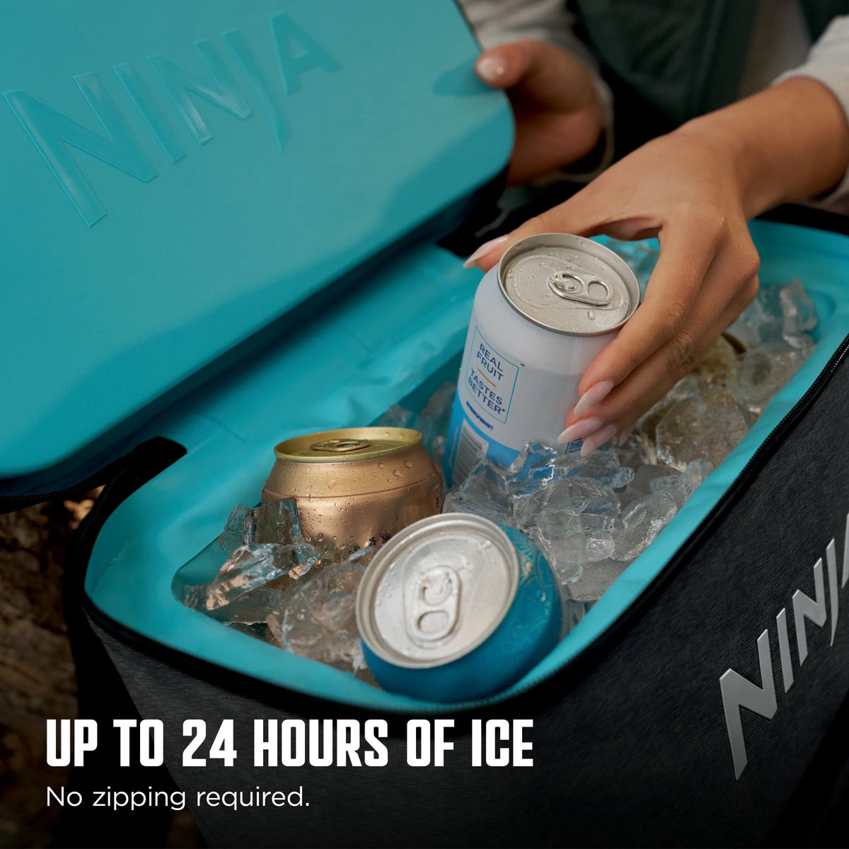 Ninja Outdoor FrostVault Go 24-Can Soft Cooler with Cold Dry Zone, Lakeshore Blue - FF124NV