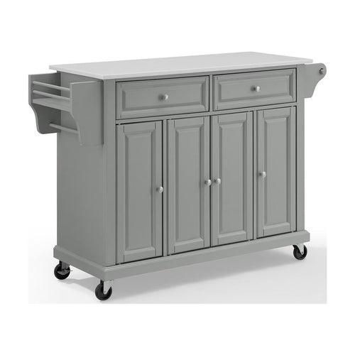 Crosley Full Size Kitchen Cart-Finish:Gray,Style:Granite Top/White