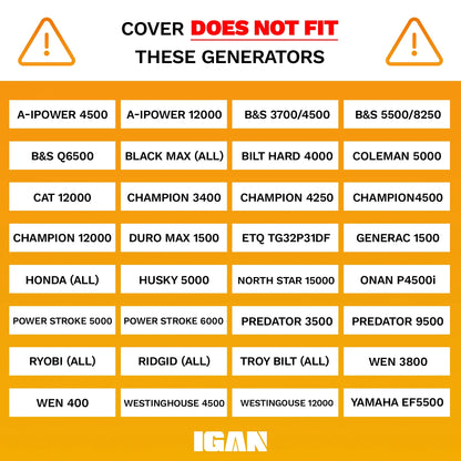 IGAN Generator Tent Waterproof Portable Cover for 3500�C12000 Watt 9,2 lb. Black