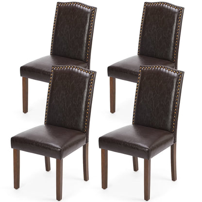 EDX Dining Chairs Set of 2, Parsons Chairs with Nailhead Trim and Wood Legs