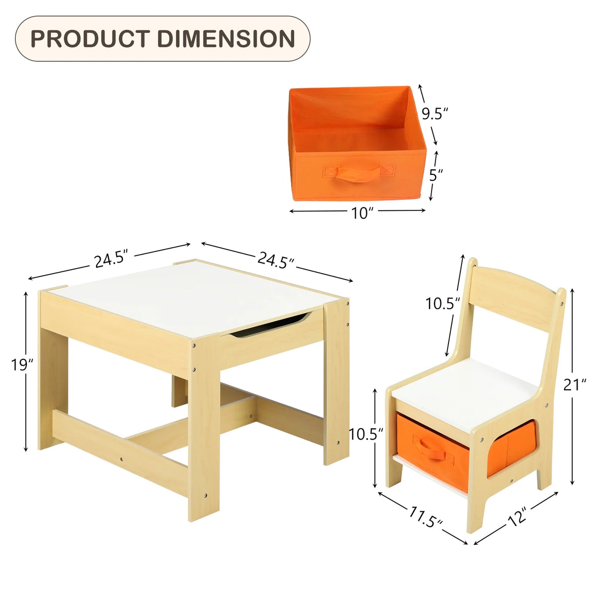 LINLUX Kids Table and 2 Chairs Set, Children Activity Table Chairs with Chalkboard/Whiteboard, Grey