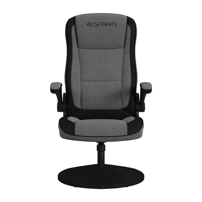 RESPAWN 800 Swivel Rocker Gaming Chair - Ergonomic Floor Gaming Seat with Lumbar Support, Flip Up Armrest, High Back, Pedestal Base, Comfortable No Wheels Console Video Game Rocker Chair - Red