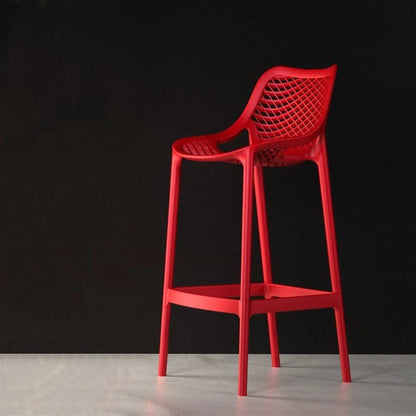 Home Square Polypropylene Patio Bar Stool in Taupe - Set of 2