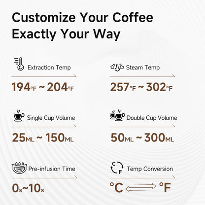 HiBREW 58mm Espresso Machine H10A, 20 Bar Coffee Maker with Milk Frother Steam Wand, Stainless Steel Coffee Machine for Home Use
