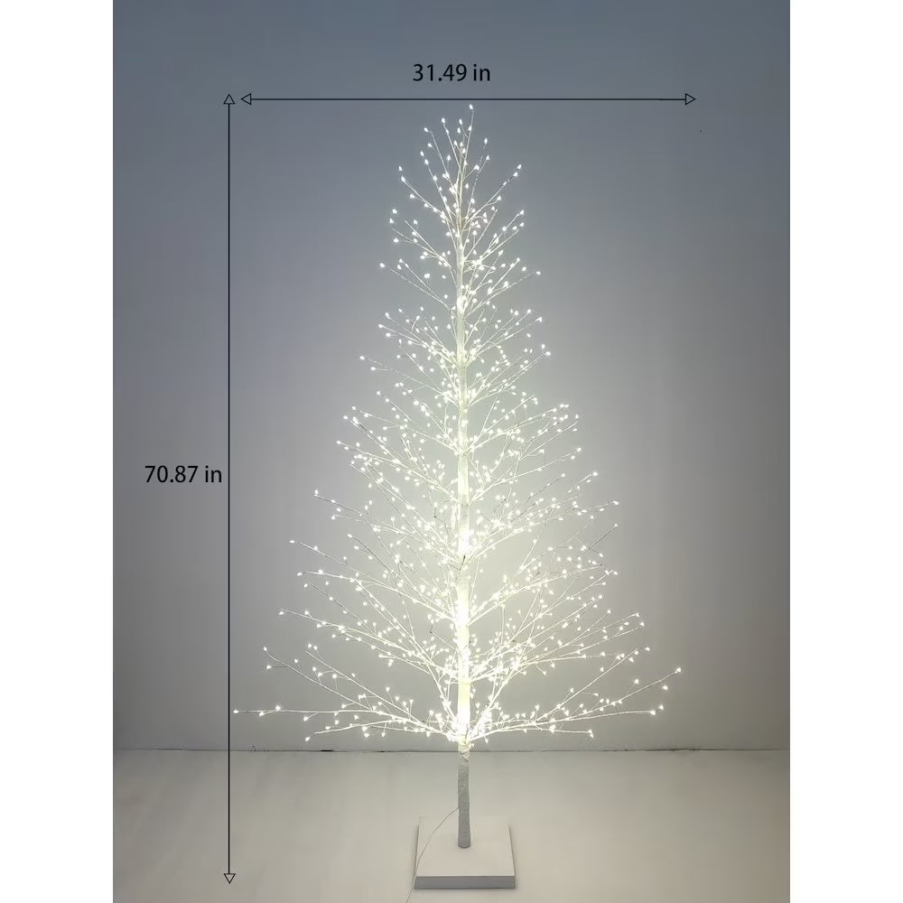Hi-Line Gift Ltd. 70in White Birch Tree with 1099 LED Lights Indoor Use Only