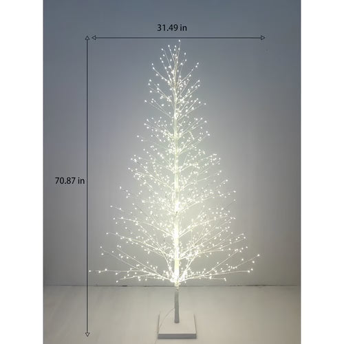 Hi-Line Gift Ltd. 70in White Birch Tree with 1099 LED Lights Indoor Use Only