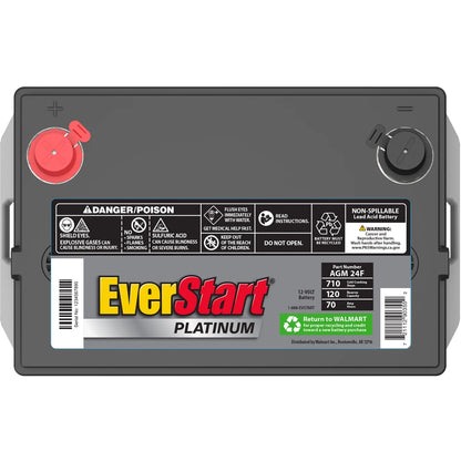 EverStart Platinum AGM Automotive Battery, Group Size 24F 12 Volt, 710 CCA