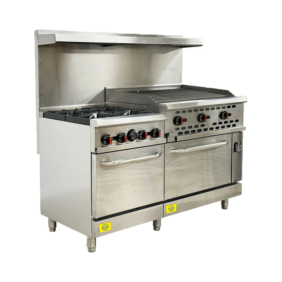 Elite Kitchen Supply 4-Burner 36" Griddle with Charbroiler