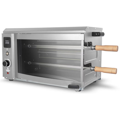 Brazilian Flame 2-Skewer Brazilian Rotisserie Electric Grill in Red