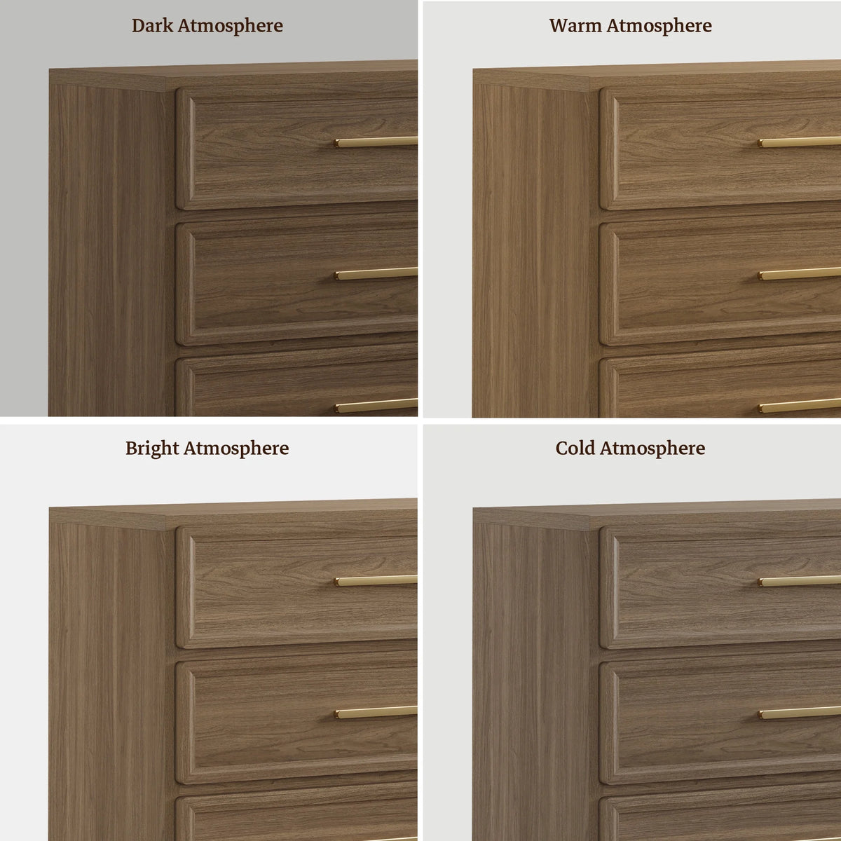 SICOTAS 31.3" W 3-Drawer Nightstand Set of 2 with Oversized Large Storage , Modern Night Stands Bedside Table with Adjustable Feet & Gold Handles for Bedroom Living Room Entryway, Light Oak
