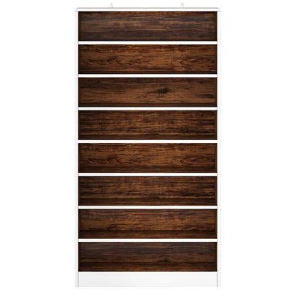 Hommoo Modern Wood Freestanding Shoe Cabinet, 8 Tiers 40-45 Pairs Shoe Storage Rack Organizer for Entryway, Gray