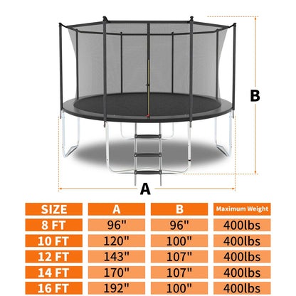10FT Trampoline w/Enclosure, Seizeen Heavy-Duty Round Trampoline for Kids Outdoor Play, Large Trampoline as Gift for Boys and Girls