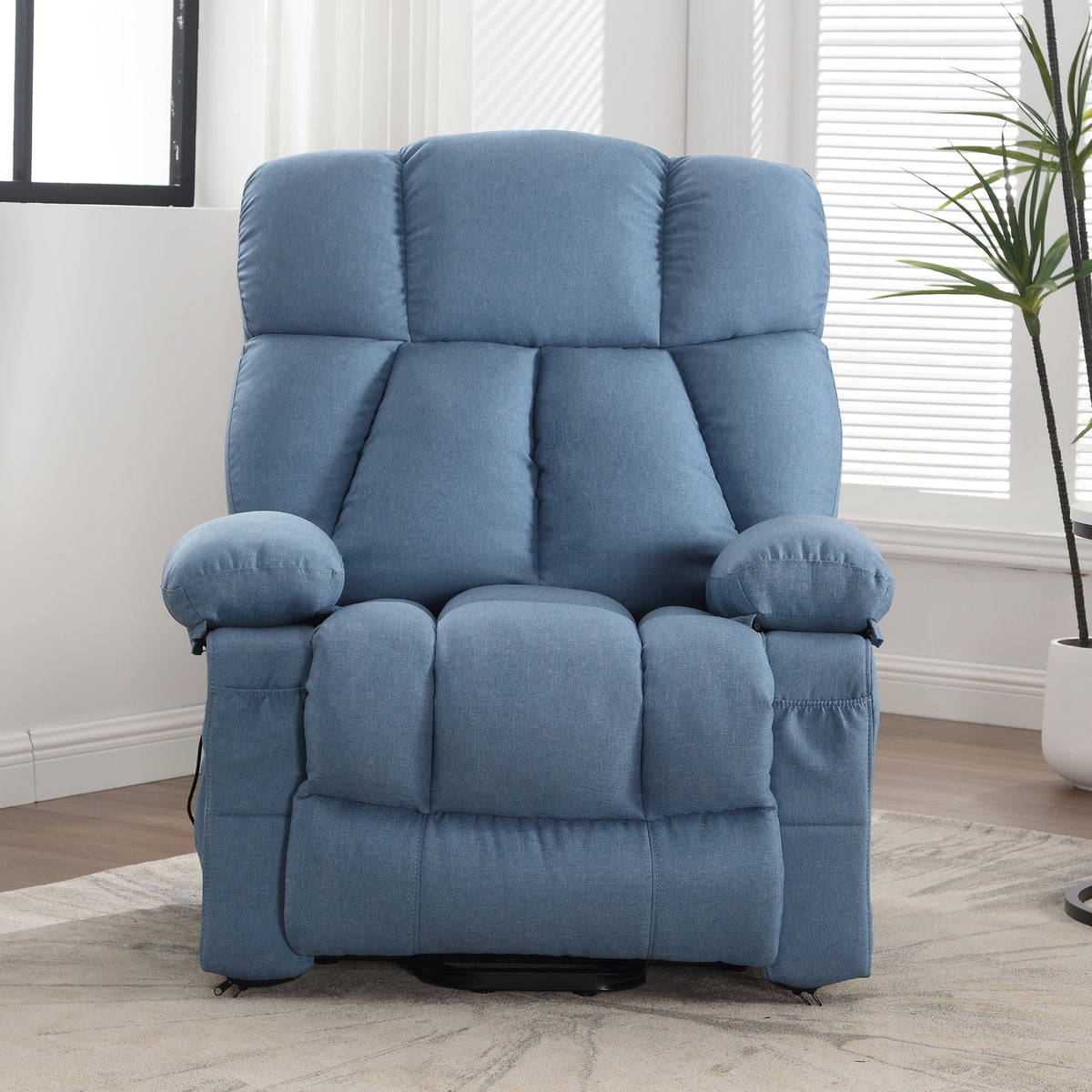 JONPONY Power Lift Recliner Chair Recliners for Elderly with Heat and Massage Recliner Chair for Living Room with Infinite Position and Side Pocket,USB Charge Port,Brown