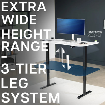 VIVO Reclaimed Wood / Black 63�?x 32�?Electric Height Adjustable Stand Up Desk