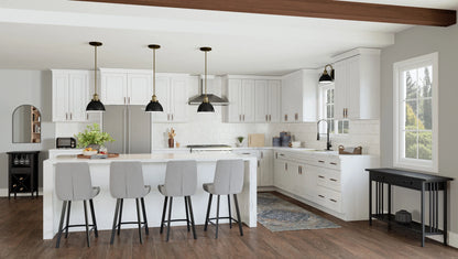 Design House Brookings Assembled Shaker Style Base Kitchen Cabinet (36" x 34.5" x 24"), Sherwin Williams? White