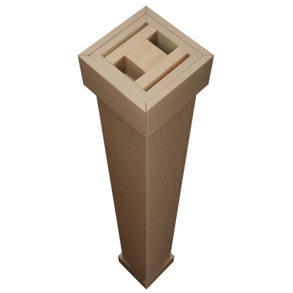 Ekena Millwork 18"W x 5'H Hand Hewn Endurathane Faux Wood Non-Tapered Square Column Wrap with Standard Capital & Base