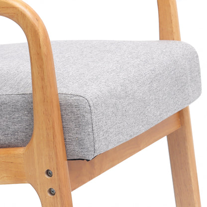JULY'S SONG Mid Century Modern Accent Chair Set of 2, Linen Upholstered Reading Chairs for Living Room, 25.6" W Fabric Comfy Armchair, Beige
