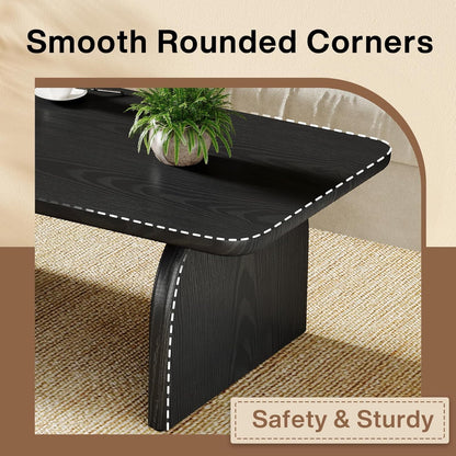 Tribesigns Rectangle Coffee Table, 47-Inch Wood Rectangular Living Room Table