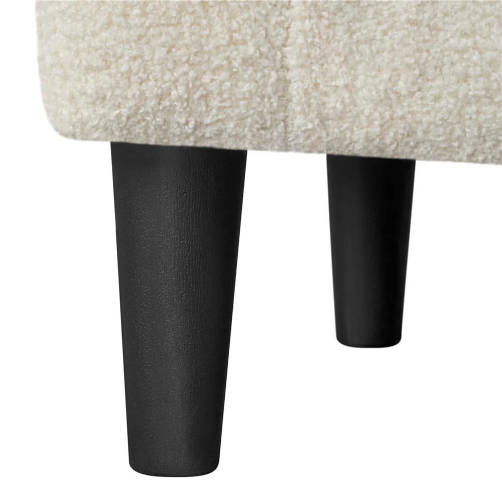Topeakmart 2pcs Boucle Club Chair Accent Barrel Chair Upholstered Arm Chair, Ivory