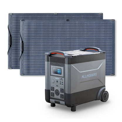 ALLPOWERS R4000 Portable Solar Generator Kit, 100W Monocrystalline Flexible Solar Panel with 3600 Watt 3600Wh LiFePO4 Portable Power Station, for Camping, Home Backup, RV,  [Shipping Separately]
