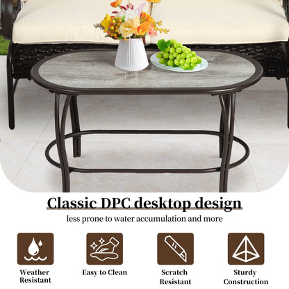 Patio Sofa Set, 4 Pieces Outdoor Sectional Furniture, All-Weather PE Rattan Wicker Patio Conversation Set, Cushioned Sofa Set with Coffee Table for Patio Garden Poolside Deck