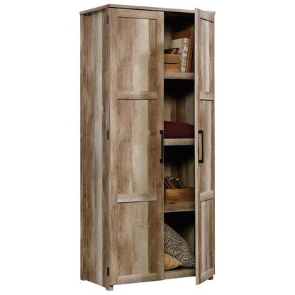 Pemberly Row Contemporary Engineered Wood Pantry in White Finish