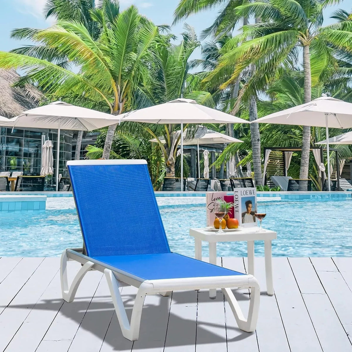 Domi Outdoor Living Chaise Lounge Chair Aluminum Adjustable Pool Lounge Chair��With All-Weather Textilene for Deck, Lawn, Backyard ��1 Grey Chair��