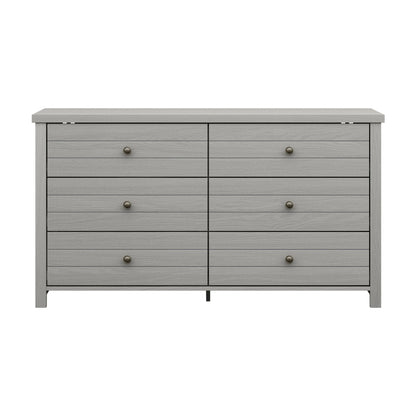 Living Essentials by Hillsdale Harmony Wood 6 Drawer Dresser, Matte White