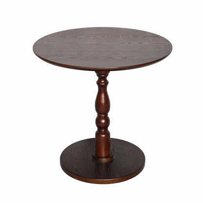 Homy Casa Round Wooden Dining Table for Cozy Living Room Coffee Corner, Walnut